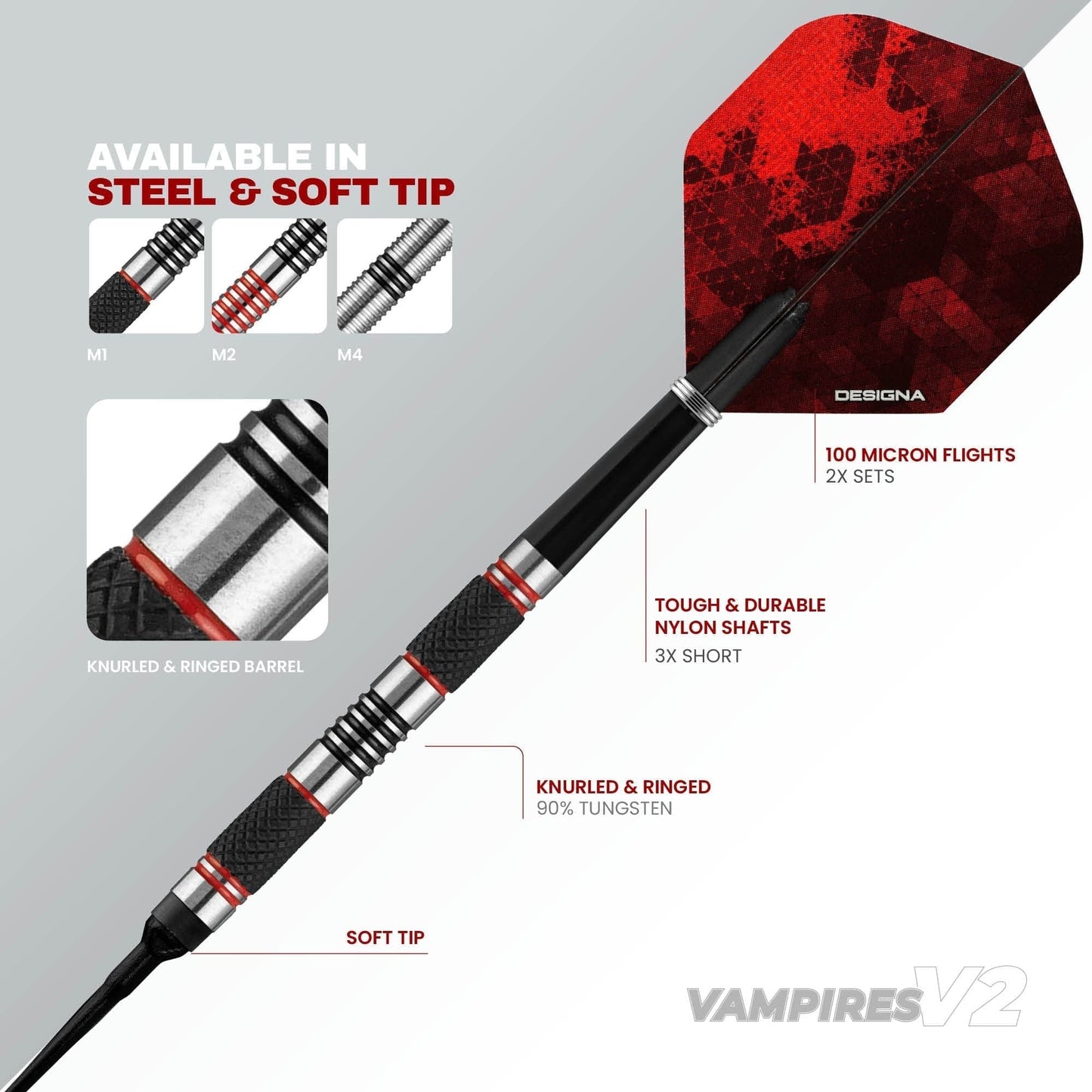 Designa Vampires V2 Darts - Soft Tip - M1