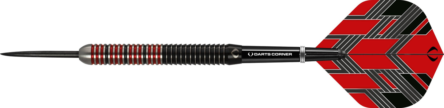 *Darts Corner BlackFin Darts - Steel Tip - M3 - Straight - Red