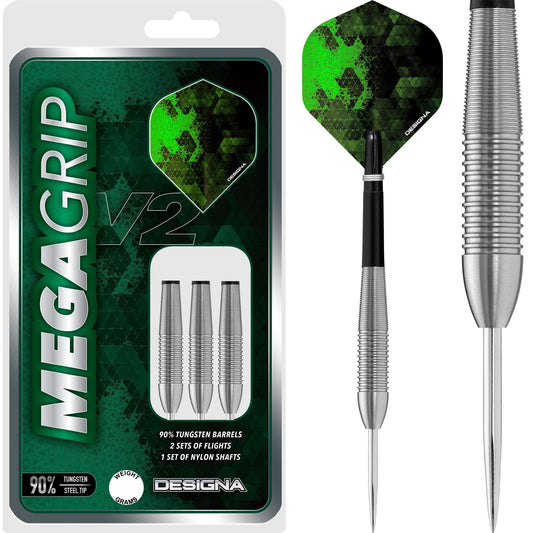 Designa Mega Grip V2 Darts - Steel Tip - M2 23g