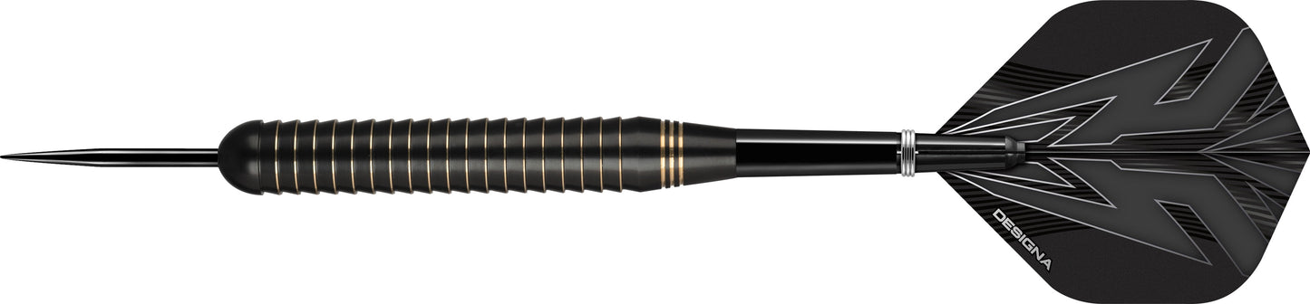 Designa Mako Darts - Steel Tip Electro Brass - Shark Grip - Black