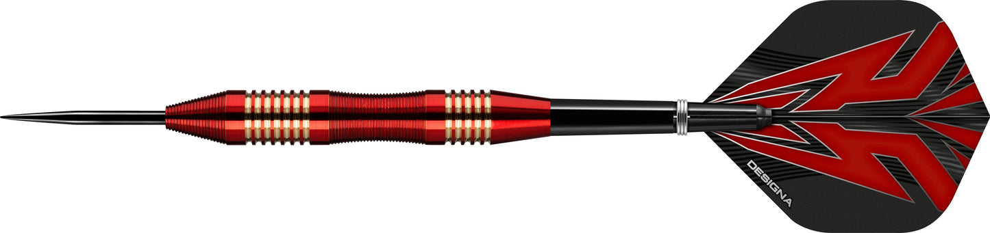 Designa Mako Darts - Steel Tip Electro Brass - Micro Grip - Red