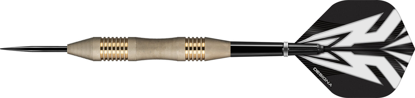 Designa Mako Darts - Steel Tip Electro Brass - Micro Grip - Silver