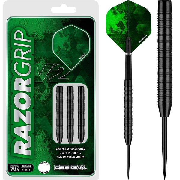 *Designa Razor Grip V2 Darts - Steel Tip - M5 - Black