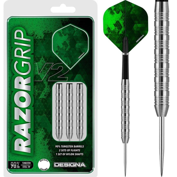*Designa Razor Grip V2 Darts - Steel Tip - M2 - Seven Lock