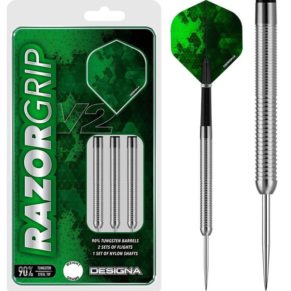 *Designa Razor Grip V2 Darts - Steel Tip - M4 - Double Grip