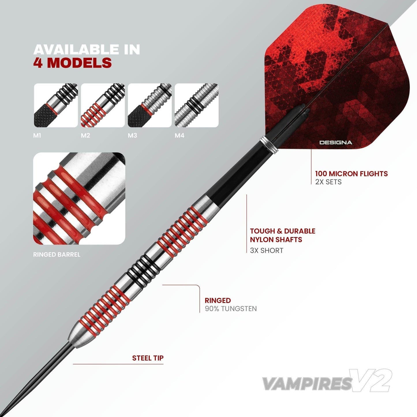 Designa Vampires V2 Darts - Steel Tip - M2