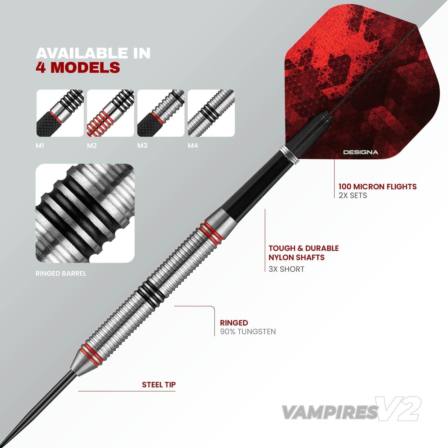 Designa Vampires V2 Darts - Steel Tip - M4
