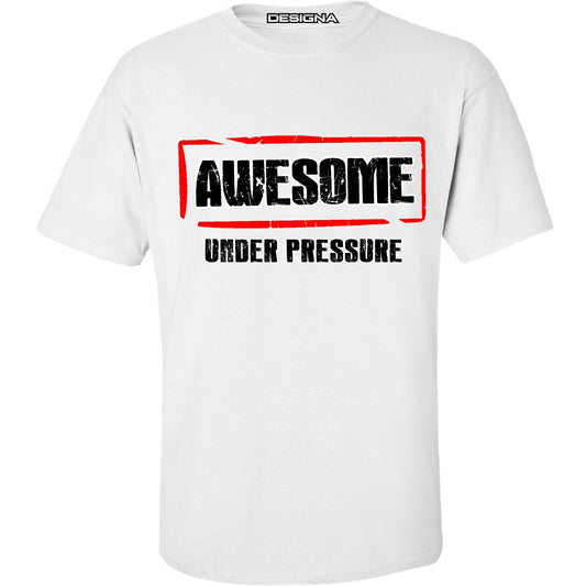 T Shirt - Humour Dart T-Shirt - White - Awesome Under Pressure
