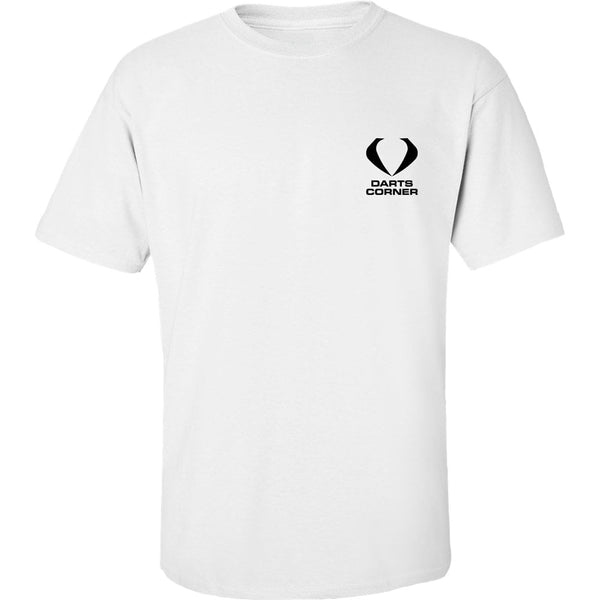 Darts Corner T Shirt - with DC Logo - White