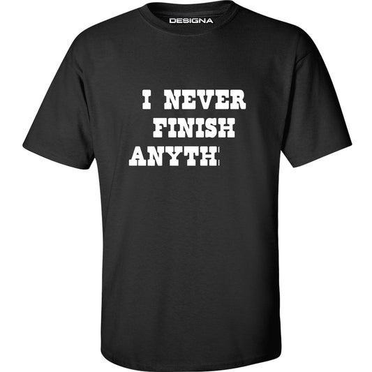 T Shirt - Humour Dart T-Shirt - Black - Never Finish Anything