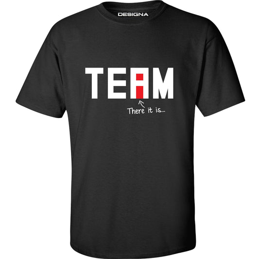T Shirt - Humour Dart T-Shirt - Black - No I In Team