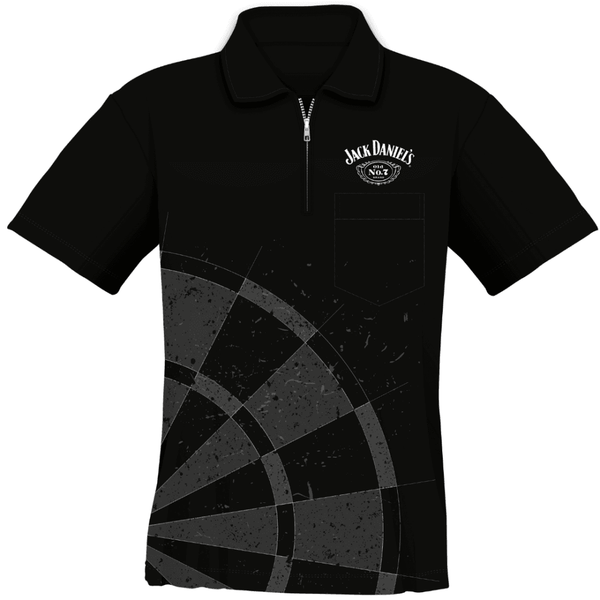 Jack Daniels - Soft Feel Dart Shirt - Logo Design - Black