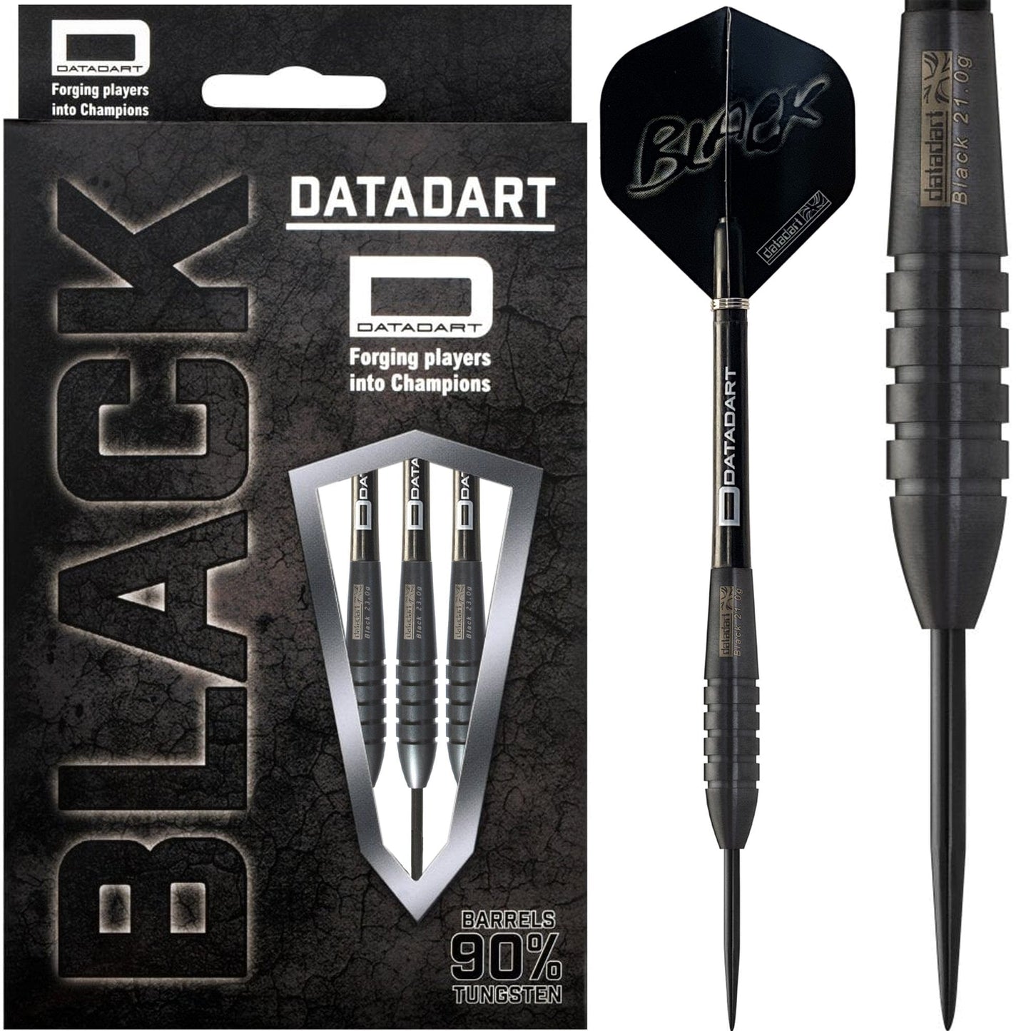 Datadart Black Darts - Steel Tip - Titanium Matt - Torpedo - S1 21g