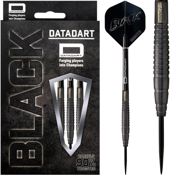 Datadart Black Darts - Steel Tip - Titanium Matt - Straight - S2