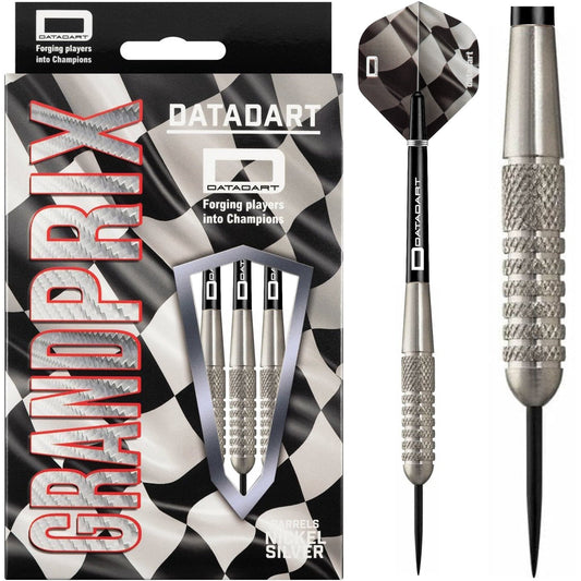 Datadart Grand Prix Darts - Steel Tip Nickel Silver - Knurled - 22g 22gPERS