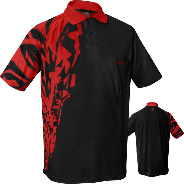 *Harrows Rapide Dart Shirt - with Pocket - Black & Red