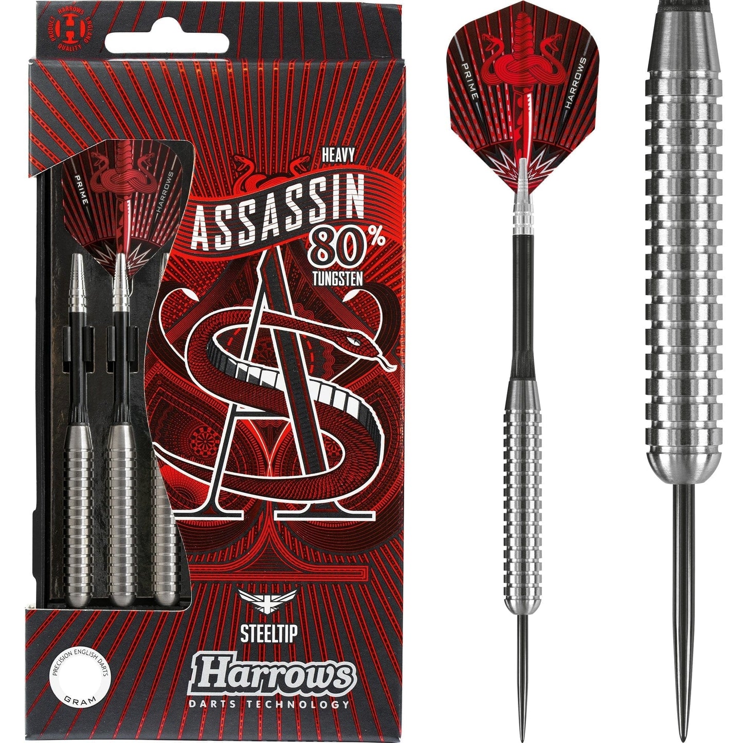 Harrows Assassin Darts - Steel Tip - Heavy - Ringed - 32g 32gPERS