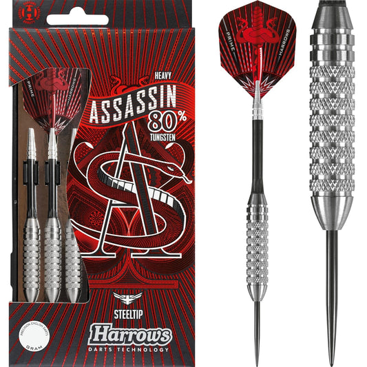 Harrows Assassin Darts - Steel Tip - Heavy - Ringed - 34g 34g