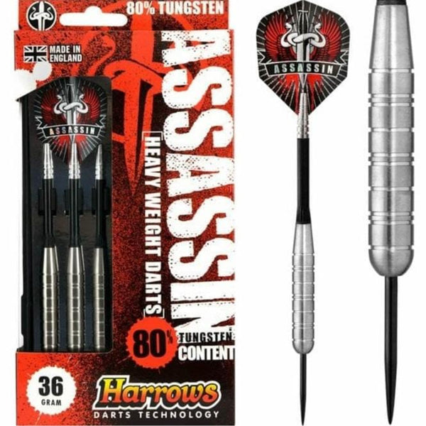 Harrows Assassin Darts - Steel Tip - Heavy - Ringed - 36g