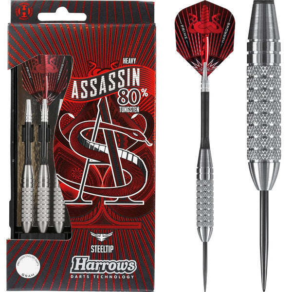Harrows Assassin Darts - Steel Tip - Heavy - Knurled - 38g