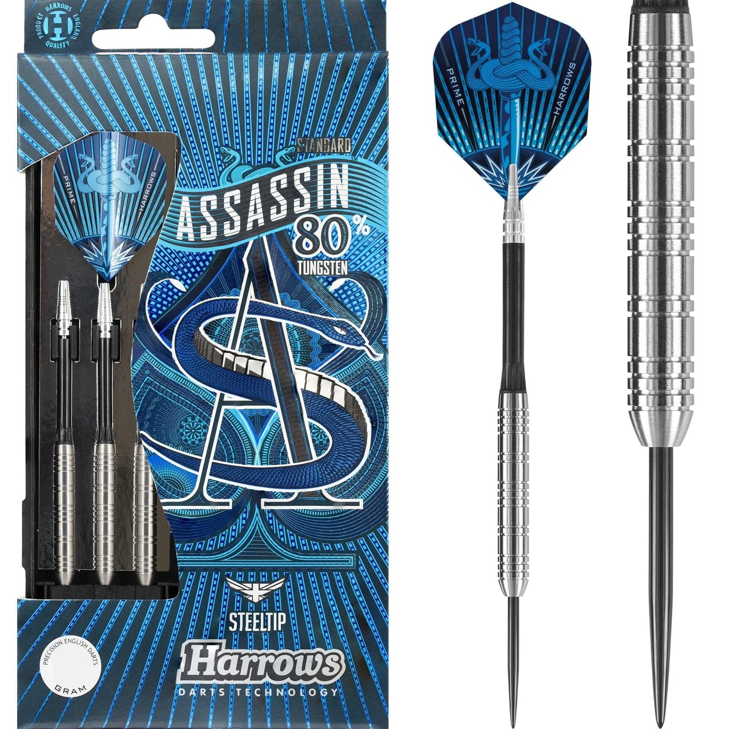 Harrows Assassin Darts - Steel Tip - Std - Ringed - 18g 18gPERS