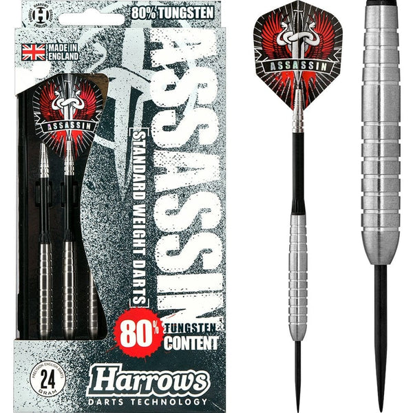 Harrows Assassin Darts - Steel Tip - Std - Ringed - 24g