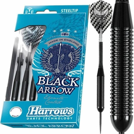 Harrows Black Arrow Darts - Steel Tip Ebonite Brass - Ringed - 24g 24g