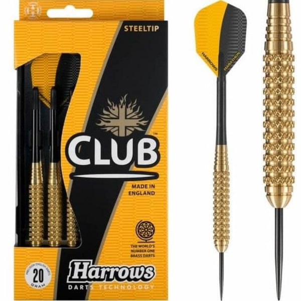 Harrows Club Brass Darts - Steel Tip - Solid Precision Brass - S03 - 20g