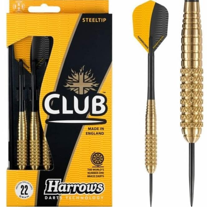 Harrows Club Brass Darts - Steel Tip - Solid Precision Brass - S05 - 22g 22g
