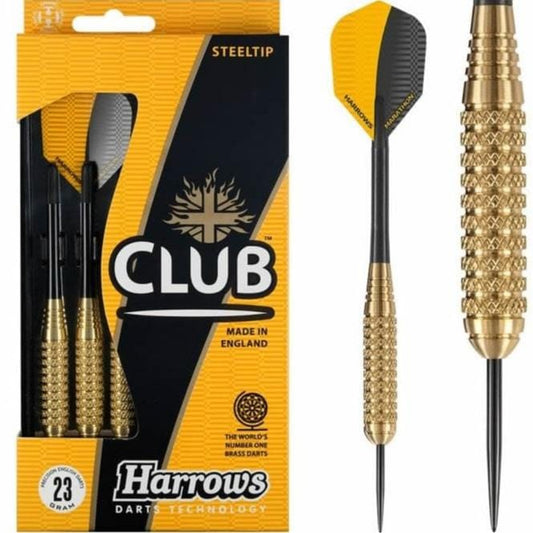 Harrows Club Brass Darts - Steel Tip - Solid Precision Brass - S07 - 23g 23g