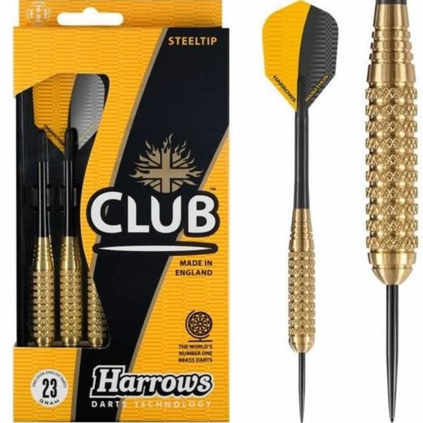 Harrows Club Brass Darts - Steel Tip - Solid Precision Brass - S07 - 23g