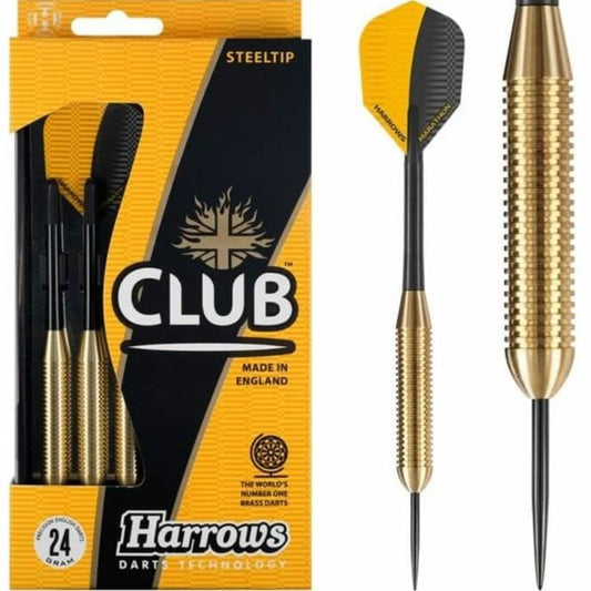 Harrows Club Brass Darts - Steel Tip - Solid Precision Brass - 24g 24g
