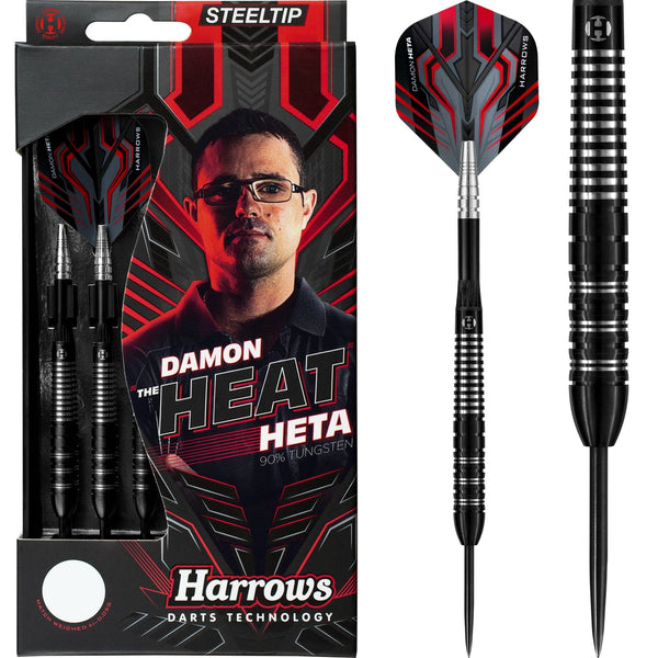 Harrows Damon Heta Darts - Steel Tip - The Heat - Black