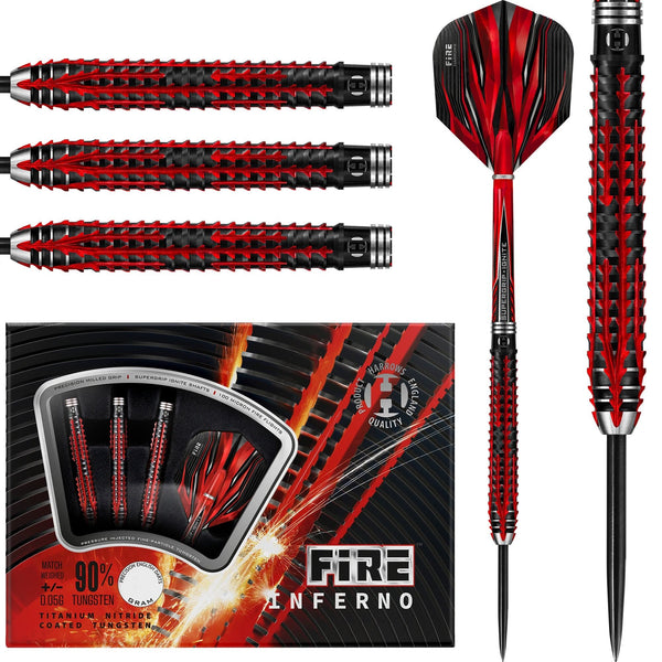 Harrows Fire Inferno Darts - Steel Tip - Black & Red