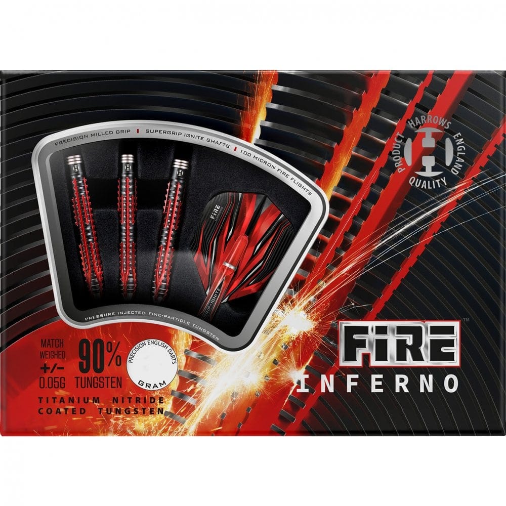 Harrows Fire Inferno Darts - Steel Tip - Black & Red