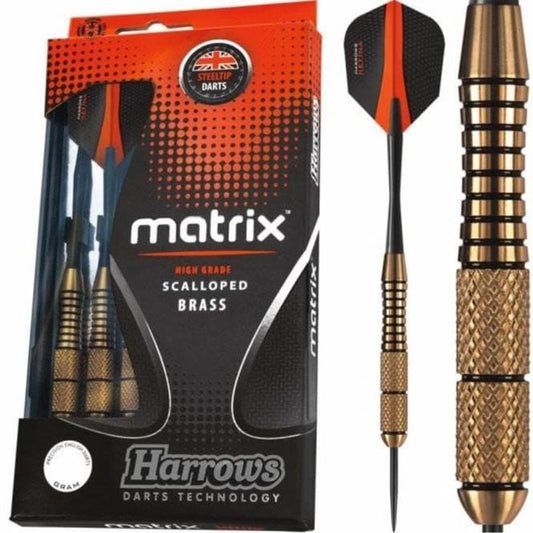 Harrows Matrix Darts - Steel Tip Brass - Scalloped Grip 18gPERS
