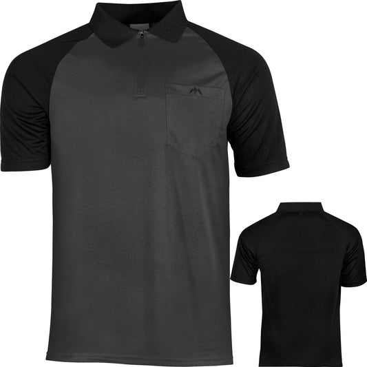 Mission Darts EXOS Cool FX Dart Shirt - Black & Grey 2XL
