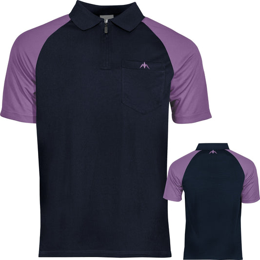 Mission Darts EXOS Cool SL Dart Shirt - Navy Blue & Purple 2XL