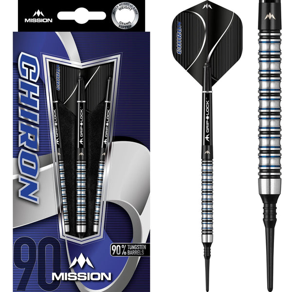*Mission Chiron Darts - Soft Tip - M1 - Electro Black & Blue
