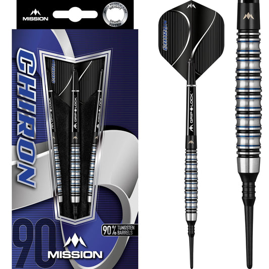 Mission Chiron Darts - Soft Tip - M2 - Electro Black & Blue 21g