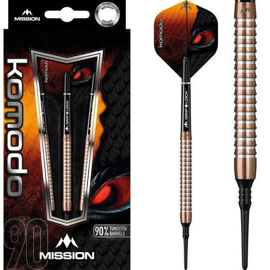 Mission Komodo RX Darts - Soft Tip - Shark - M3 - Rose Gold 21g