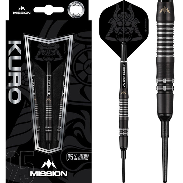 Mission Kuro Darts - Soft Tip - Black - M2 - Razor Scallop