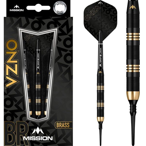 Mission Onza Darts - Soft Tip Brass - M1 - Black & Gold
