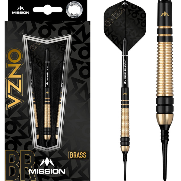 Mission Onza Darts - Soft Tip Brass - M2 - Black & Gold