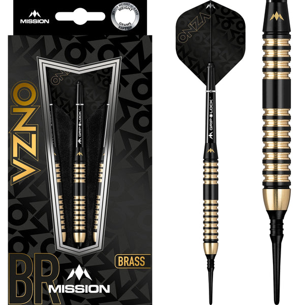 Mission Onza Darts - Soft Tip Brass - M4 - Black & Gold