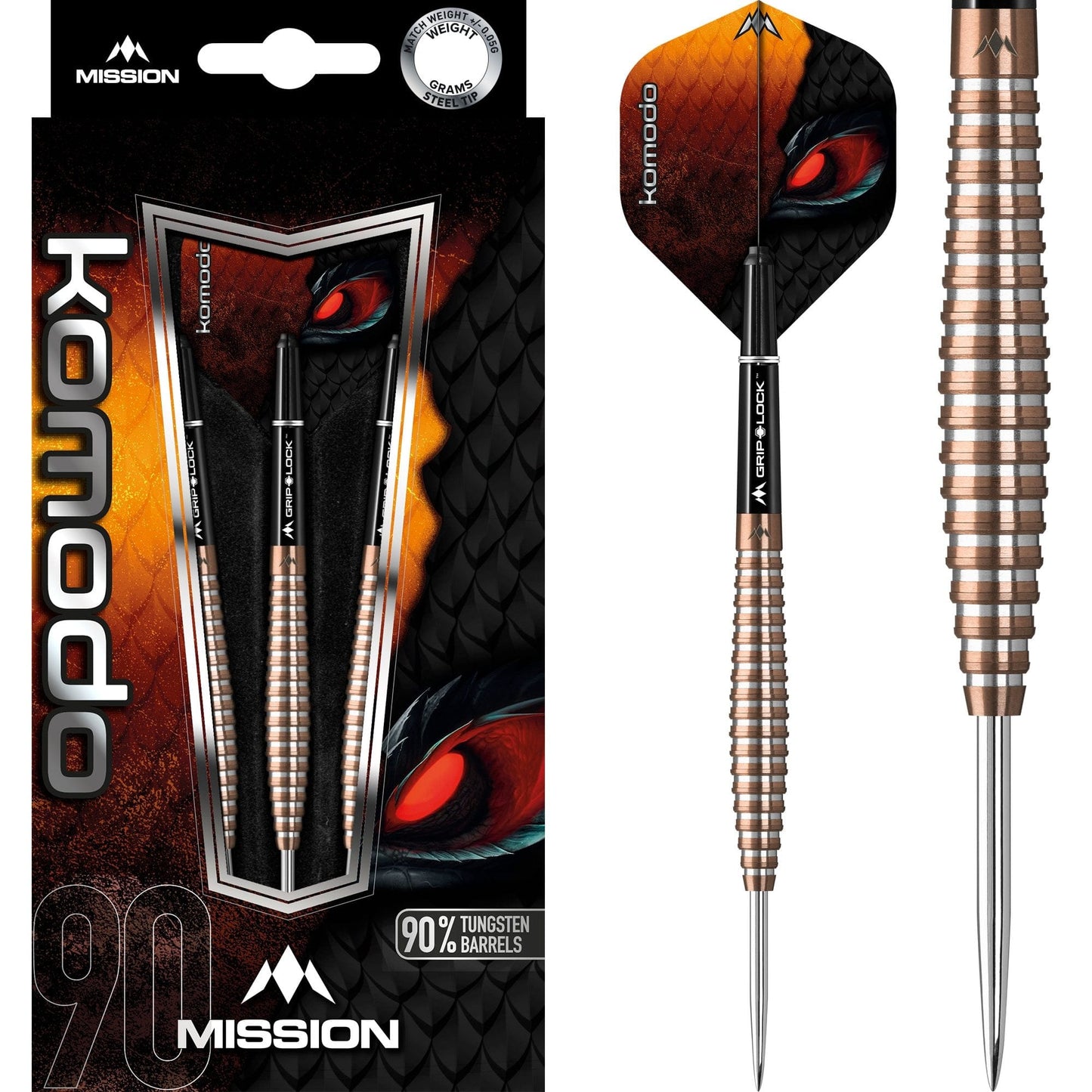 Mission Komodo RX Darts - Steel Tip - Shark - M4 - Rose Gold 22g