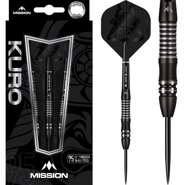 *Mission Kuro Darts - Steel Tip - Black - M2 - Razor Scallop