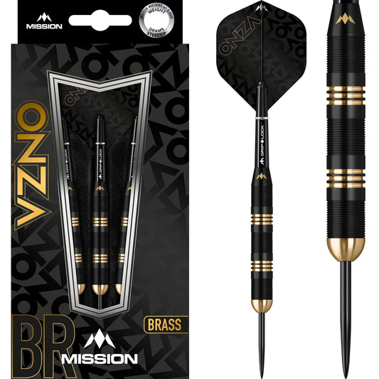 Mission Onza Darts - Steel Tip Brass - M1 - Black & Gold 24g