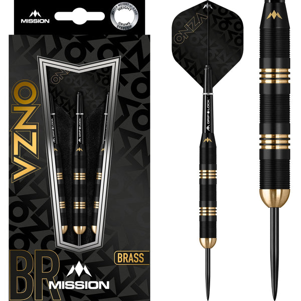Mission Onza Darts - Steel Tip Brass - M1 - Black & Gold