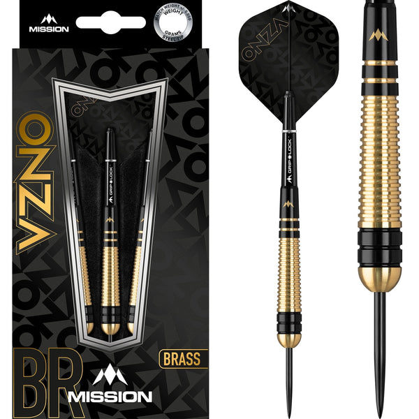 Mission Onza Darts - Steel Tip Brass - M2 - Black & Gold